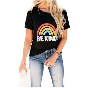 NWT Women’s t-shirt “Be Kind” rainbow graphic design.
